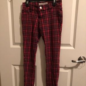 Red Plaid Jeggings